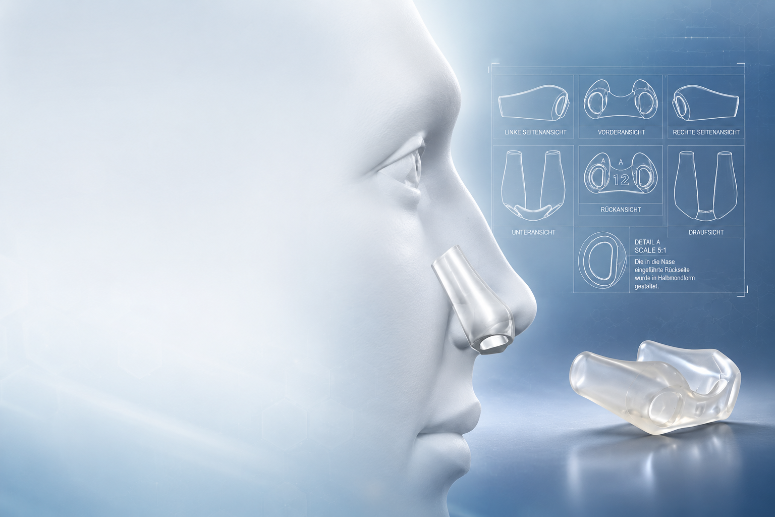 Nasenretainer und medizinische Nasenprodukte für die postoperative Versorgung
