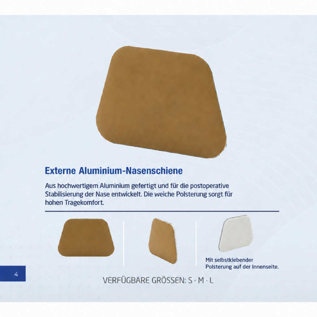 Größenübersicht für Externe Aluminium-Nasenschiene